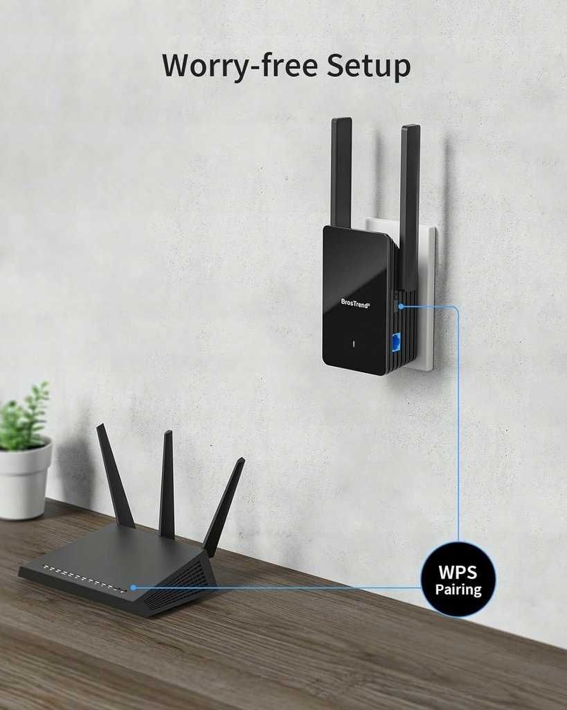 Wzmacniacz sygnału BrosTrend AX1500 WiFi Czarny 000667