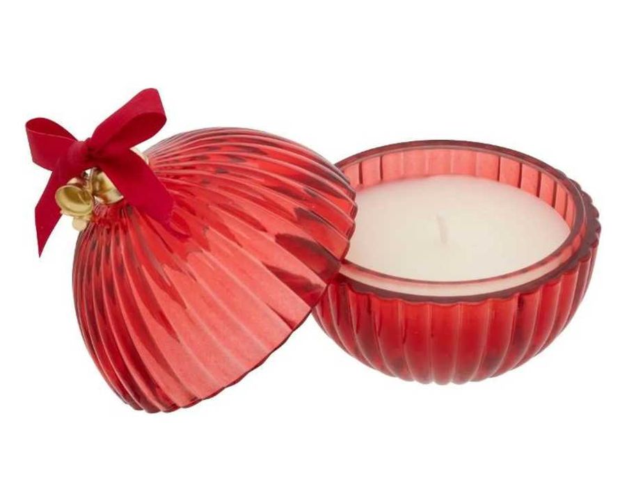 Świece Zapachowe Świąteczne w Szklanej Bombce 150g Jagoda