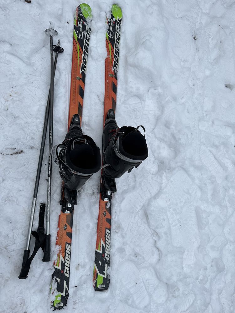 Лижі Rossignol 4cross з кріпленням+палки