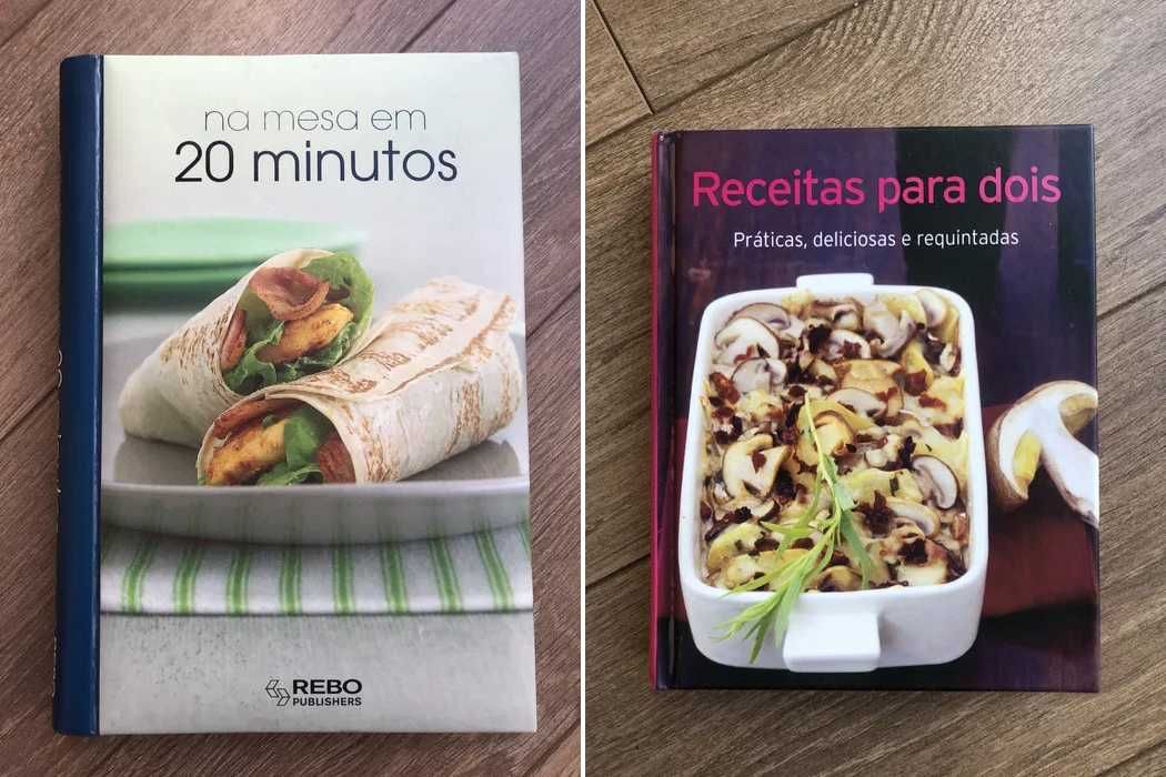 Livros receitas (“Na mesa em 20 minutos” e "Receitas para dois")