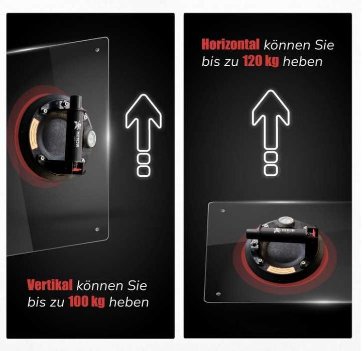 Zestaw 2 przyssawek z manometrem, średnica 20cm, udźwig do 300kg NINJA