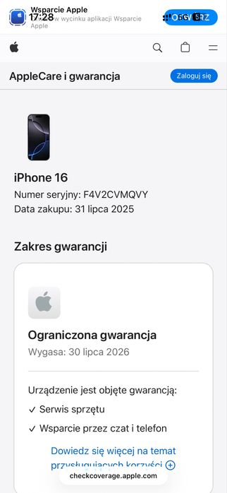 Iphone 16 Black 128GB bateria 100% gwarancja