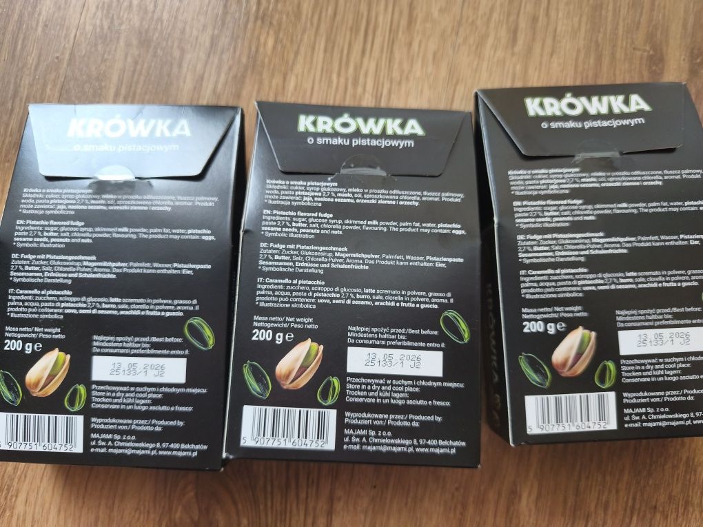 Krówki o smaku pistacjowym 3 x Polecam!