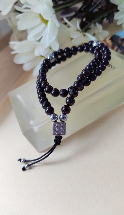 Чотки вервиці браслет з натурального каміння гранату