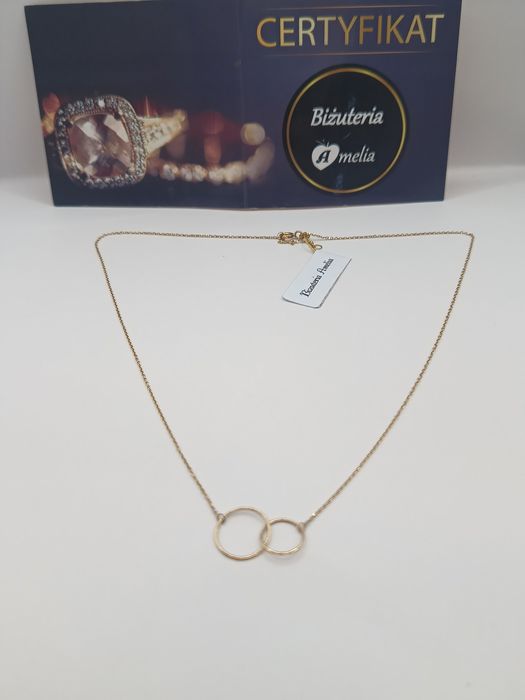 Piękna ciekawa złota celebrytka z kółeczkami żółte złoto 585