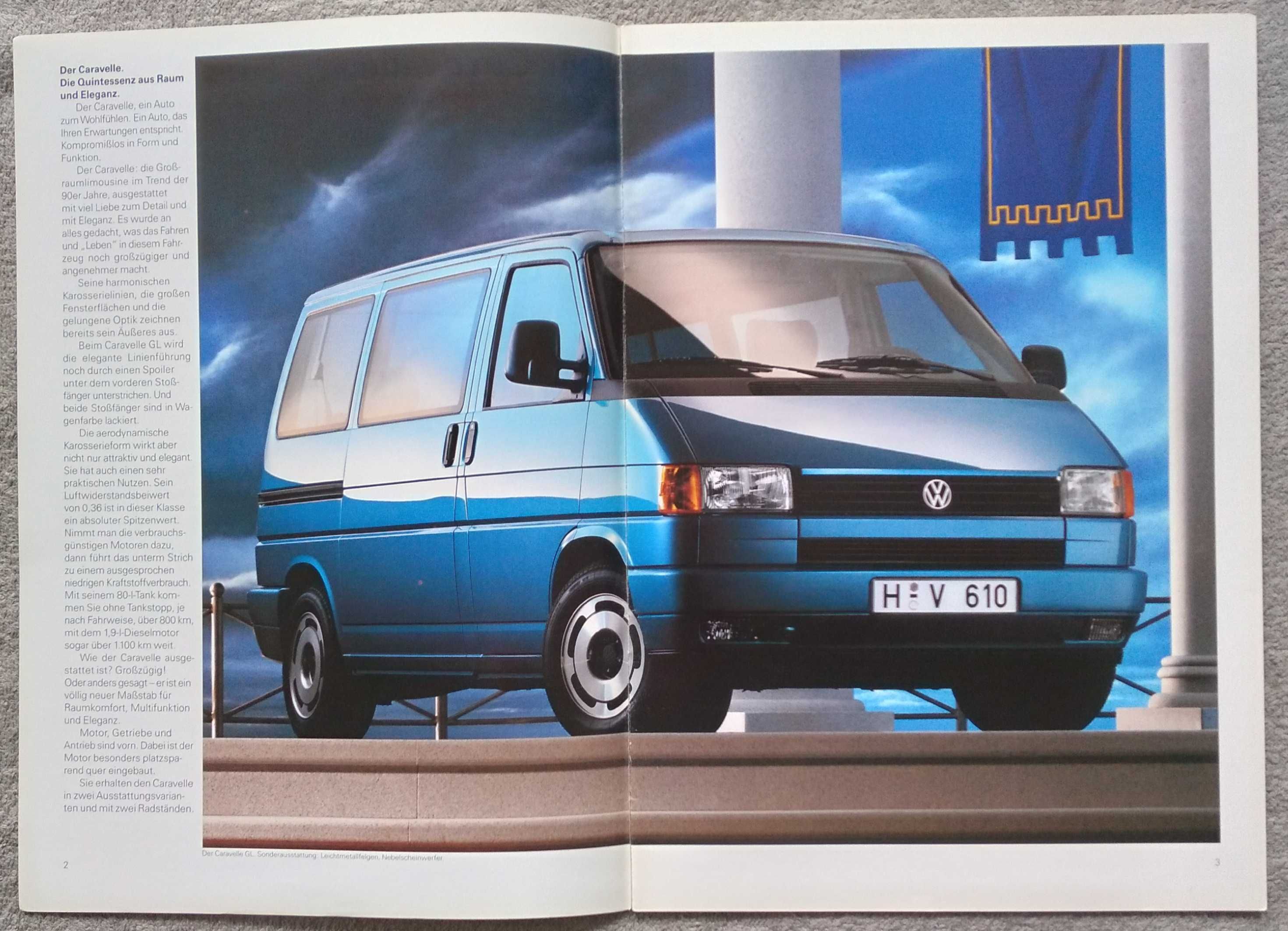 Prospekt Volkswagen Caravelle rok 1992