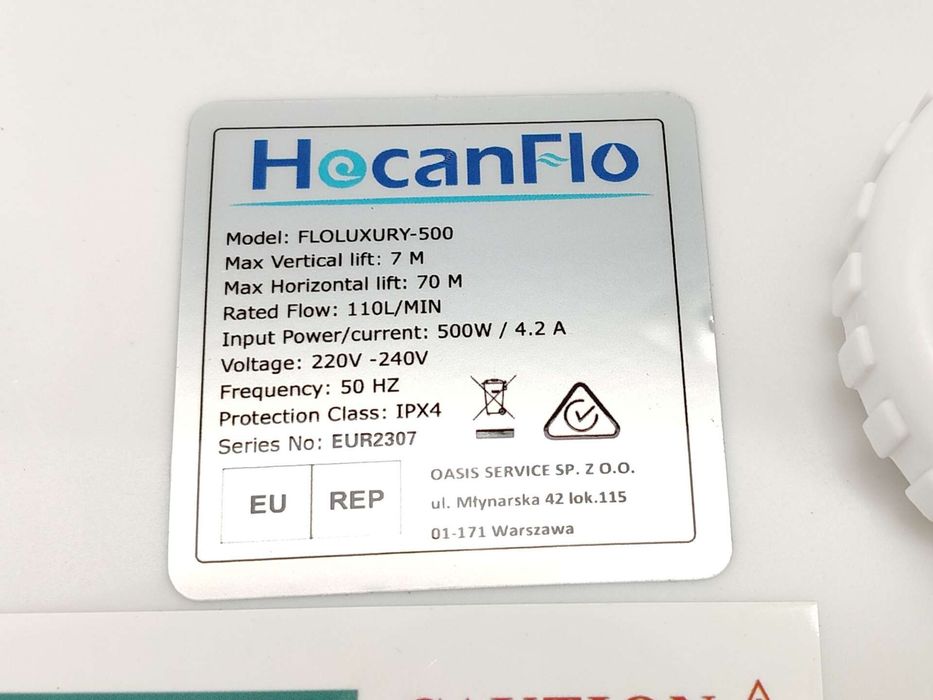 Pompa Kanalizacyjna z maceratorem ściekowym, 500W, cztery kanały