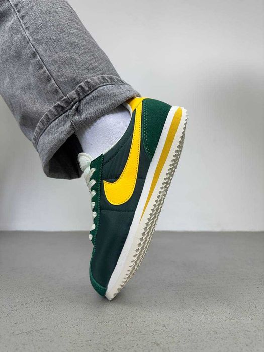 Чоловічі кросівки Nike Cortez зелений з жовтим ТОП НОВИЗНА