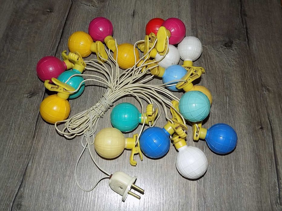 Гирлянда электрическая Земной шар на прищепках СССР старинная