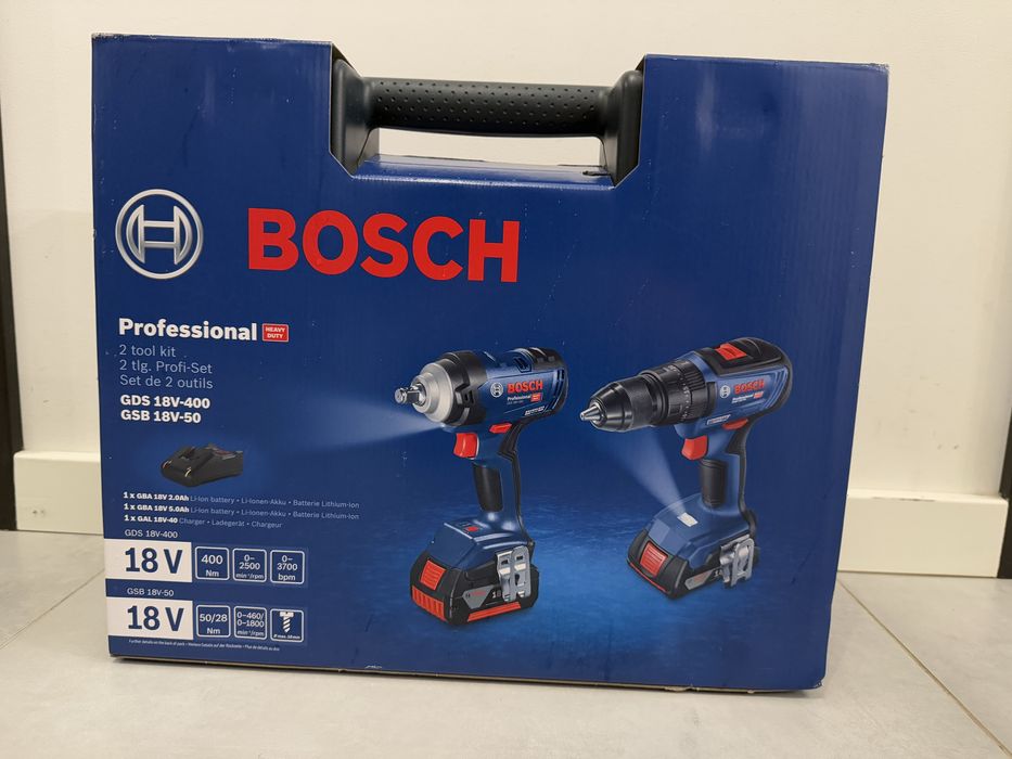 Bosch 0 601 9K0 003 Klucz udarowy GDS 18V-300 + wkrętarka GSB 18V-50