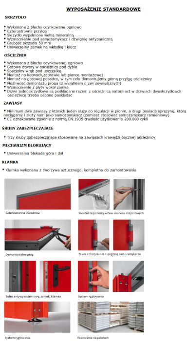 Drzwi Dwuskrzydłowe Stalowe Techniczne Metalowe Uniwersalne 170 cm