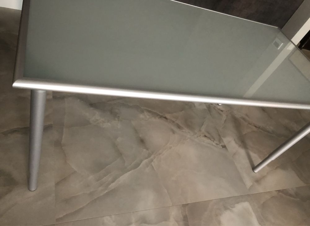 Stół ikea szkło + aluminium