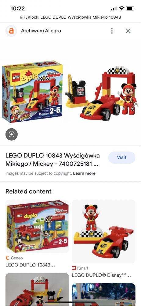 Klocki LEGO DUPLO Wyścigówka Mikiego 10843