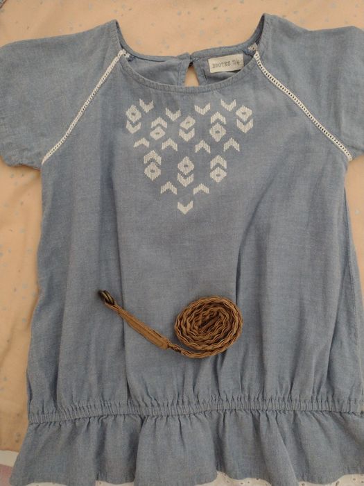 Blusa/túnica de algodão, com cinto