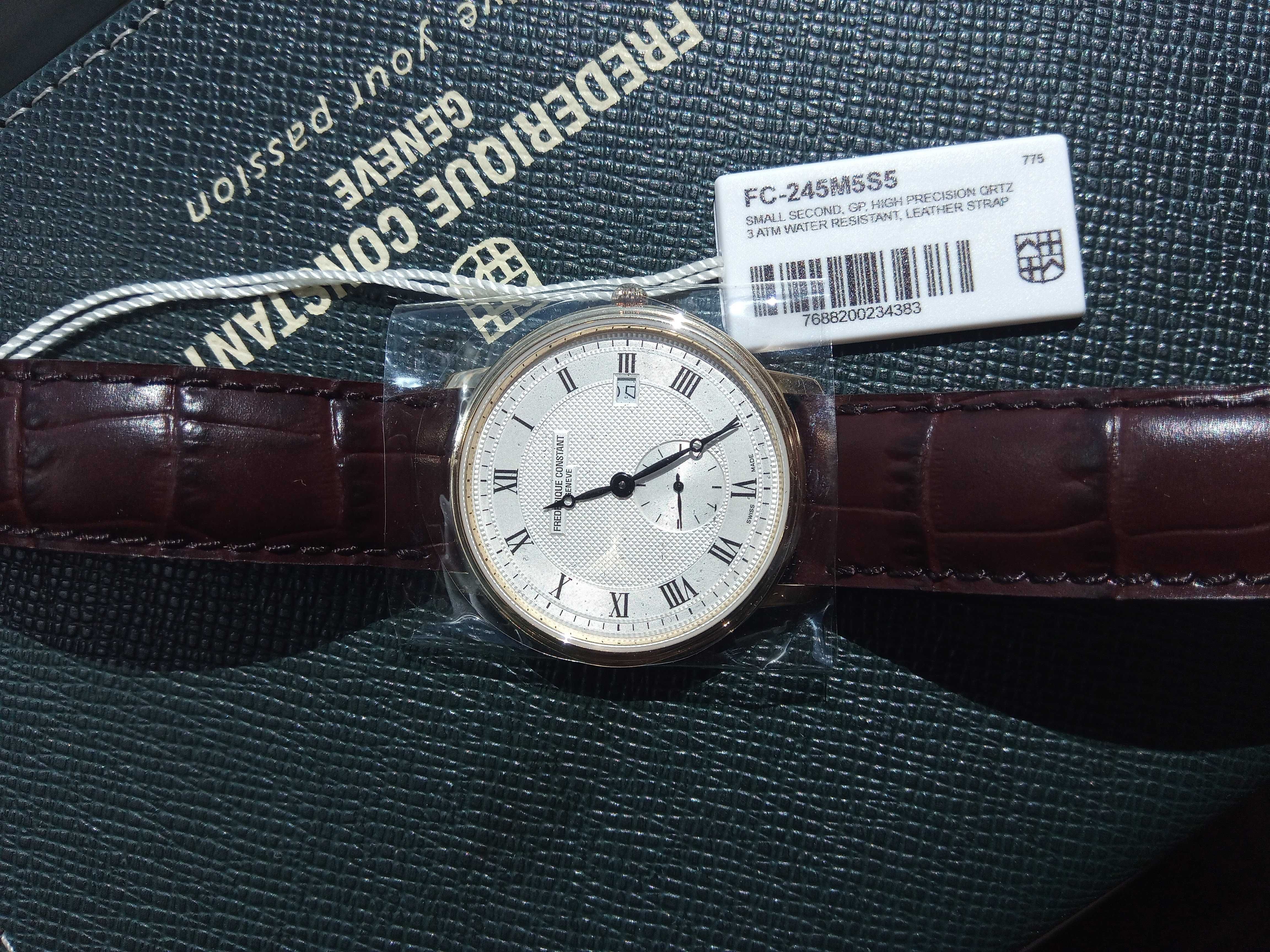 Frederique Constant швейцарские мужские часы Женева, сапфир, РРЦ $1695