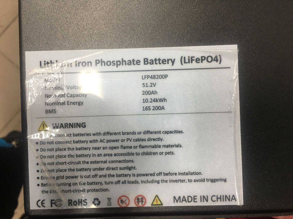 Magazyn Energii  LifePO4 z BMS 48V 200AH 10240 WH