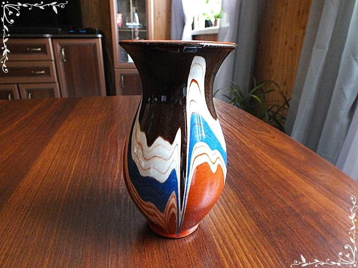 Stary kolorowy wazon Bułgaria lat 60-70-tych czasy PRL Retro