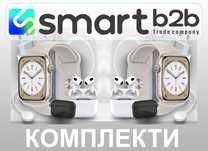 Подарункові комплекти Оптом Навушники + Розумні годинники + Power Bank