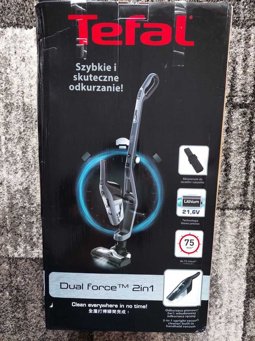 Odkurzacz Tefal Dual Force 2w1 TY6756 75min, nówka