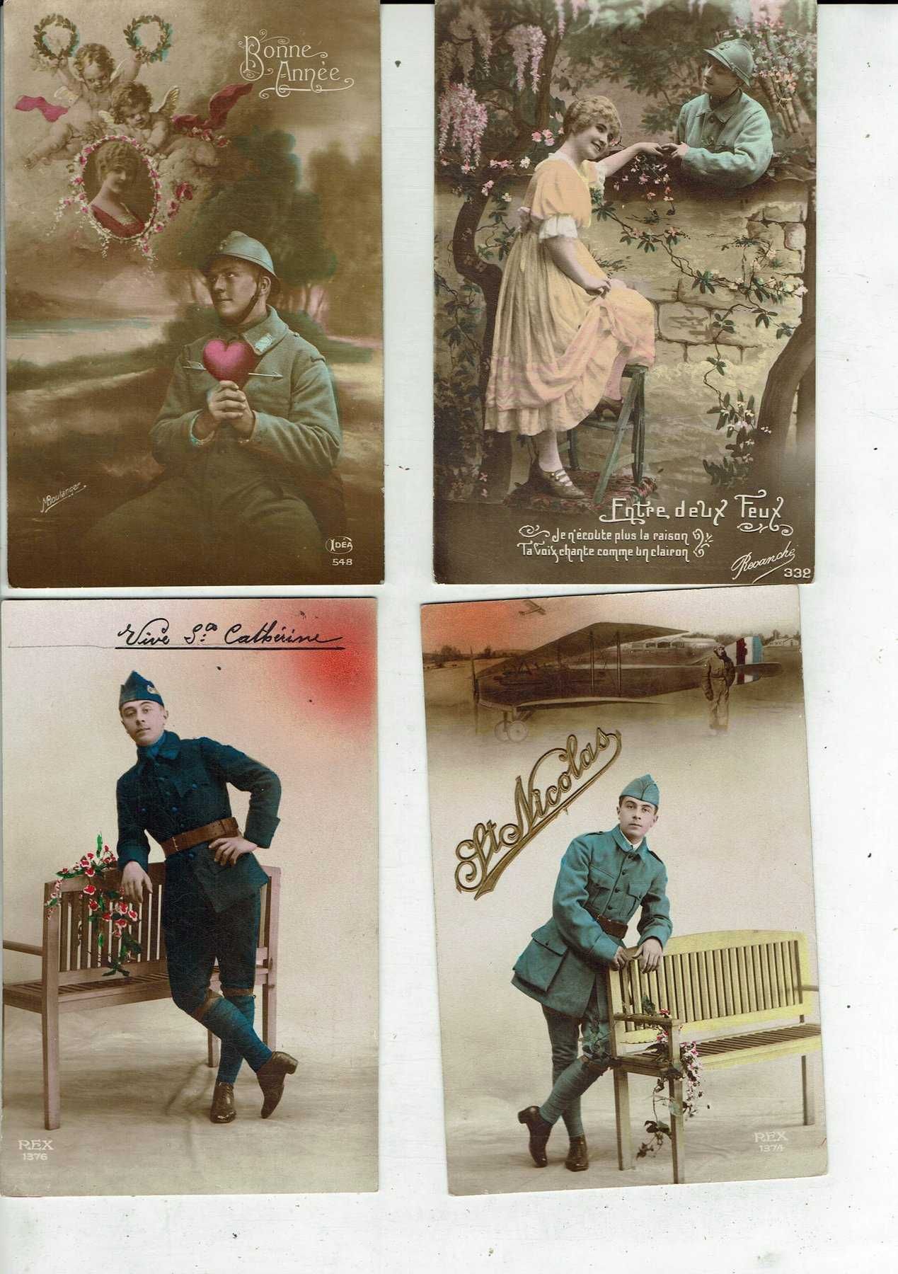 Interessante lote de 71 postais sobre a I Guerra Mundial. 1916 a 1930