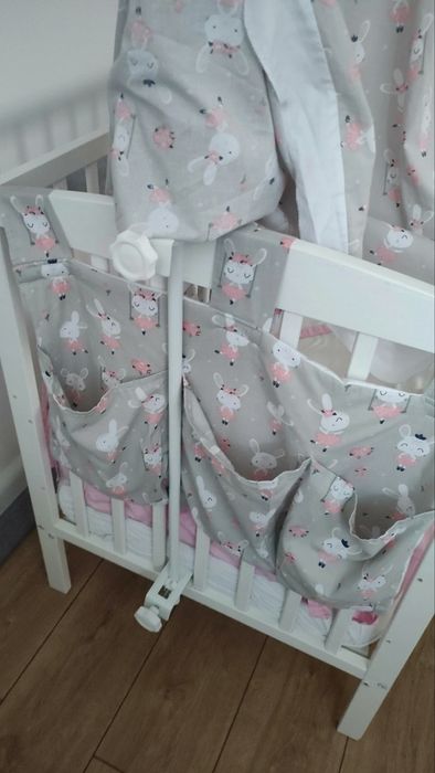 Łóżeczko Ikea Gulliver + Materacyk + Baldachim + Przybornik i inne !!!