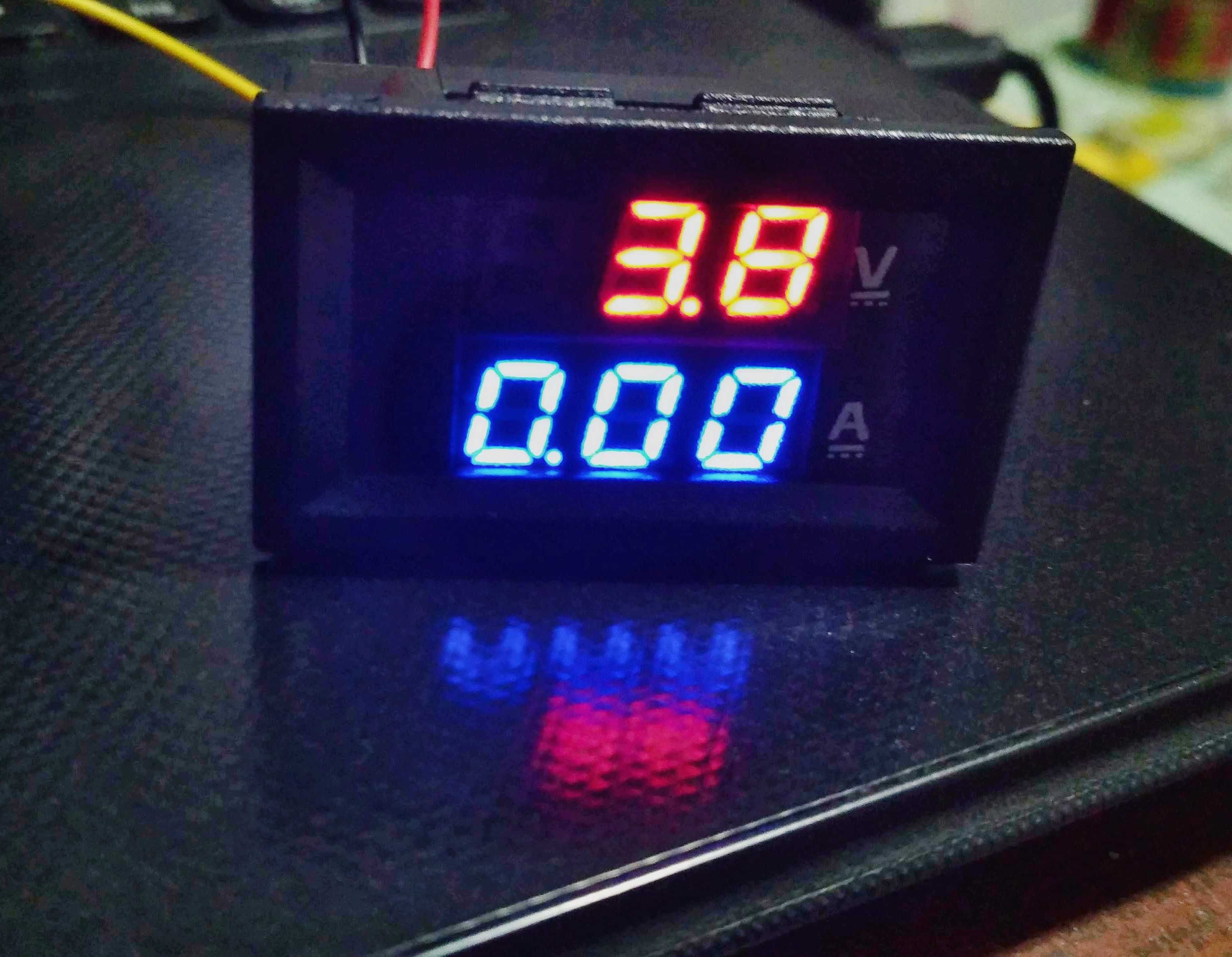 Якісний вольтметр - амперметр DC 0-100V 10A  0.28" червоно-синій LED