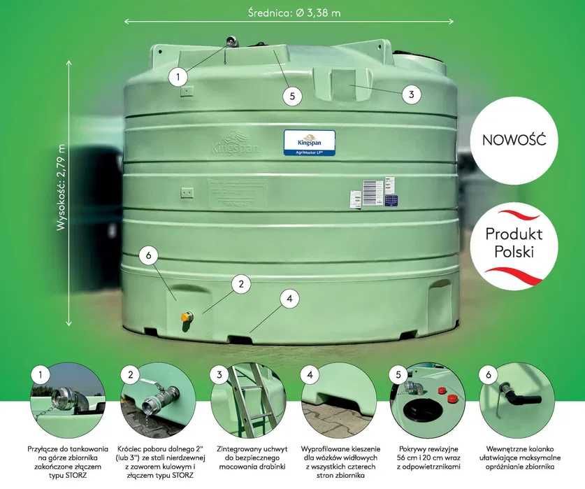 Zbiornik na RSM KINGSPAN AgriMaster 22000 Niski - tylko 2,79M