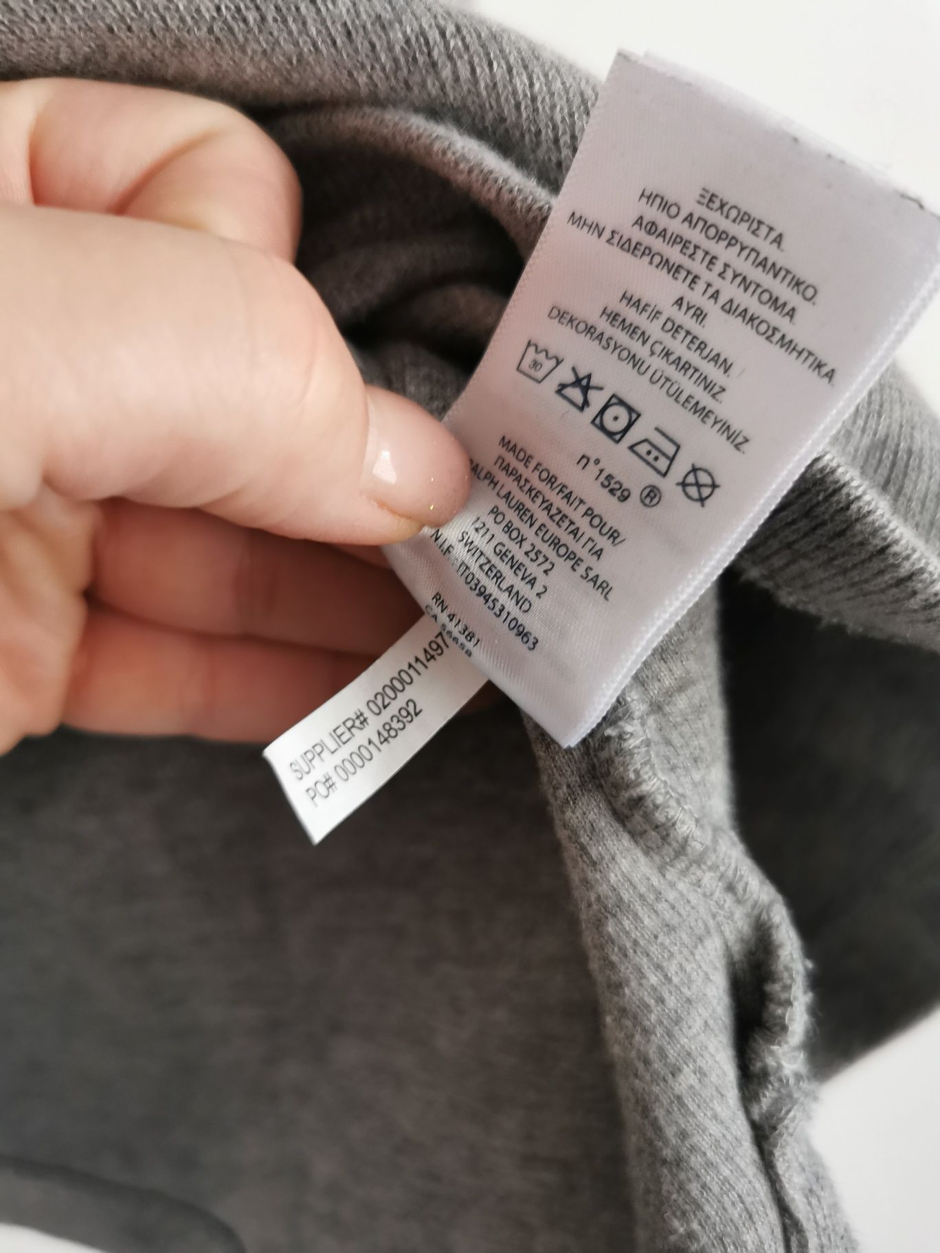 Ralph Lauren sweter z golfem męski logowany XS/S