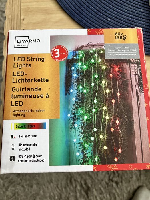 Girlanda LED Livarno Home 66 diod kolorowych 11,25 m USB pilot