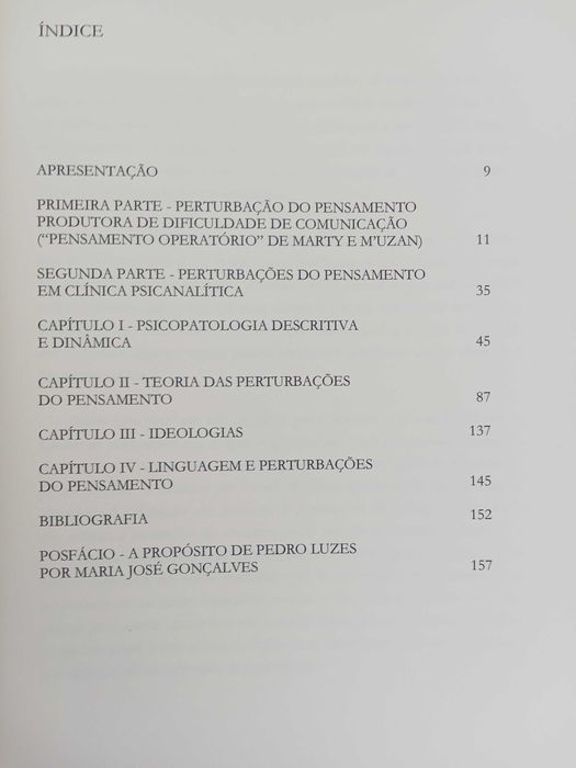 Pedro Luzes - Ensaio sobre as perturbações do Pensamento