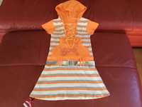 Платье туника трикотажное с капюшоном, 6 лет