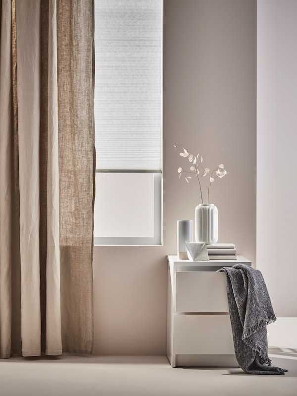 MALM połysk Komoda Nocna Ikea 2 szuflady biała 40x55 Nowa kartony