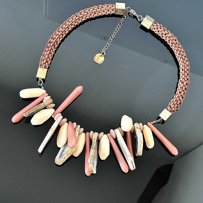 Naturalny naszyjnik ADOLFO DOMINGUEZ z kolekcji ok. 1990 roku