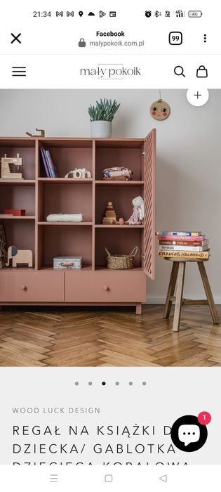 Gablota witryna Wood luck drewniana coral