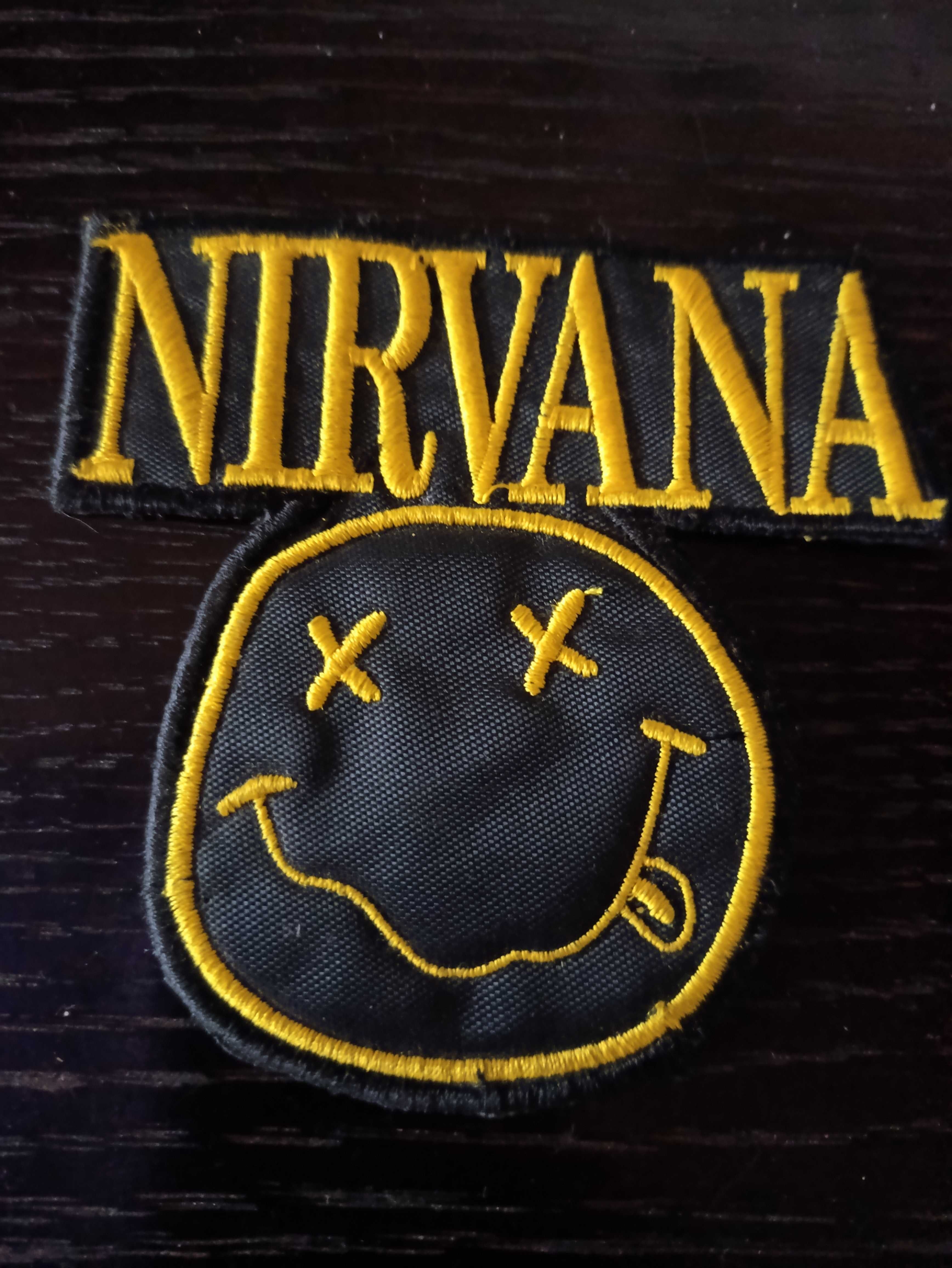 Duża naszywka Nirvana Smile Nowa do prasowania y2k 90s Kurt Cobain