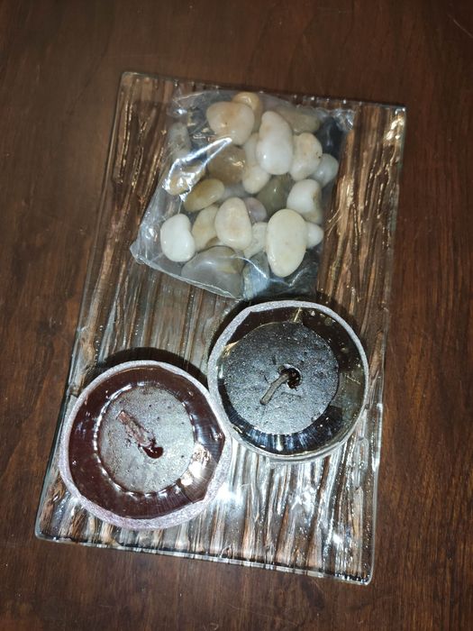 Base em cristal com velas perfumadas - Novo