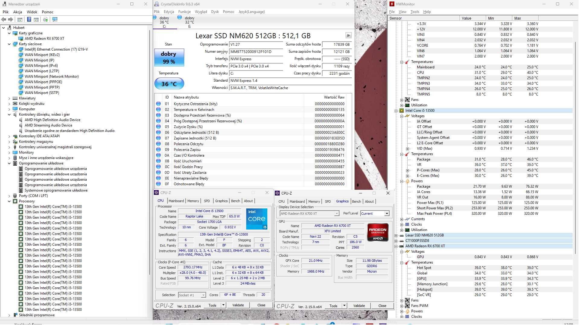 GAMINGOWY KOMPUTER I5-13500 (13 gen),rx6700 xt 12 VRAM, 16 RAM,SSD M2.