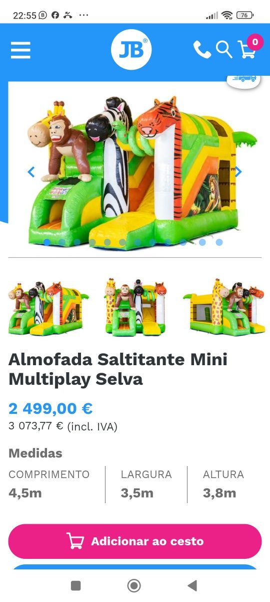 Insuflável JB inflatable seminovo