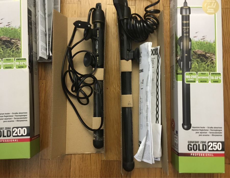Стеклянный аквариумный обогреватель с позолоченными контактами COMFORT