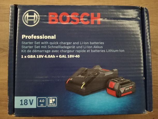 Bosch Professional Zestaw startowy Akumulator GBA 18V 4.0Ah + Ładowark