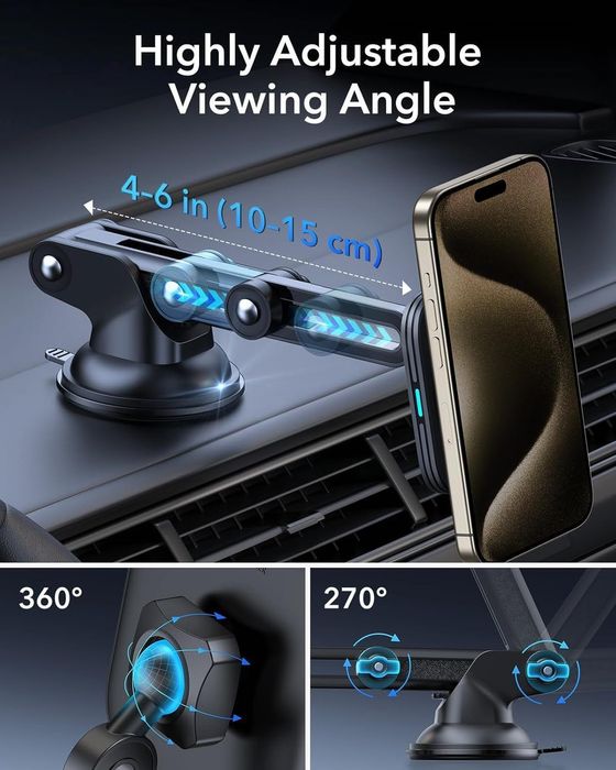 Автомобільна зарядка ESR Wireless Car Charger тримач телефона в машину