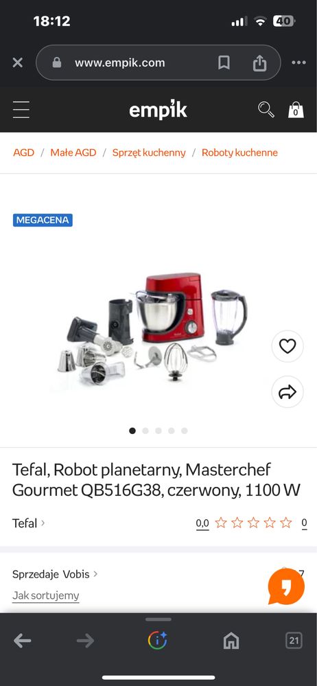 Robot planetarny tefal