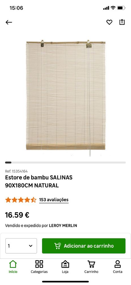 2 Estores em bambu castanho escuro
