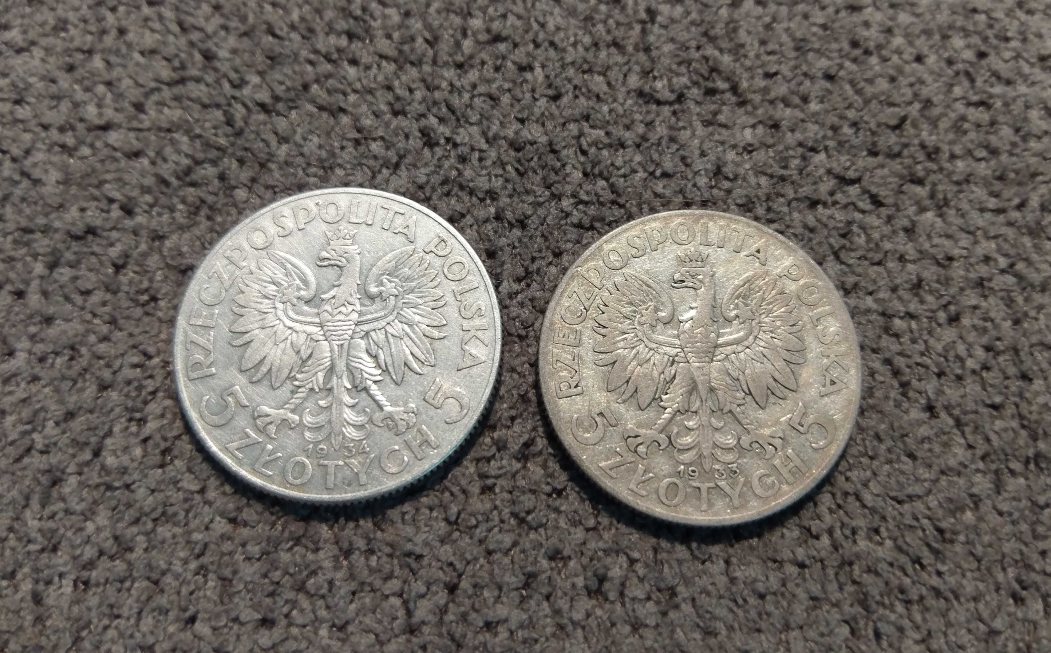 Głowa Kobiety, Polonia 5 zł 1933, 1934