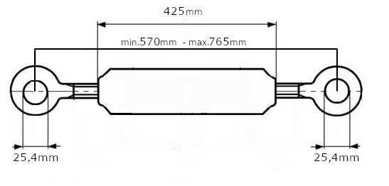 Łącznik górny cięgno 570-765 mm kat.2 M24x2mm MF 3-cyl.
