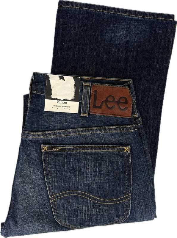 Lee Knox W29 L32 – jeansy męskie, straight, granat, 100% bawełna