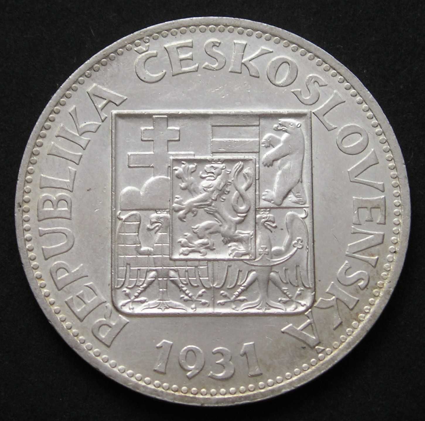 Czechosłowacja 10 koron 1931 - srebro - stan menniczy -