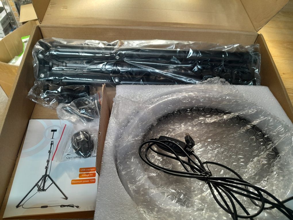 Zuukoo 25cm Lampa Pierścieniowa LED USB statyw f-160q