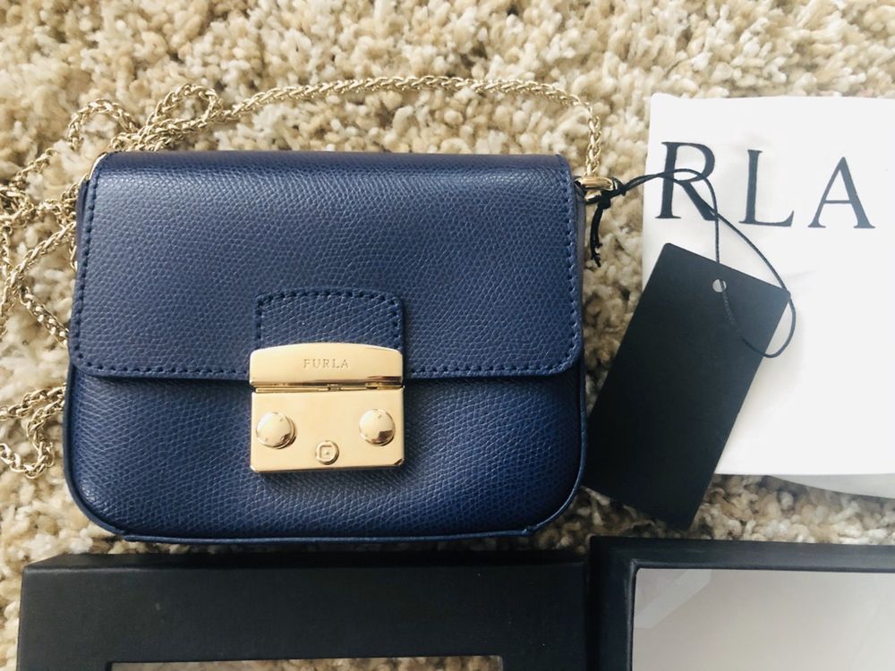 Furla mini оригинал синяя новая