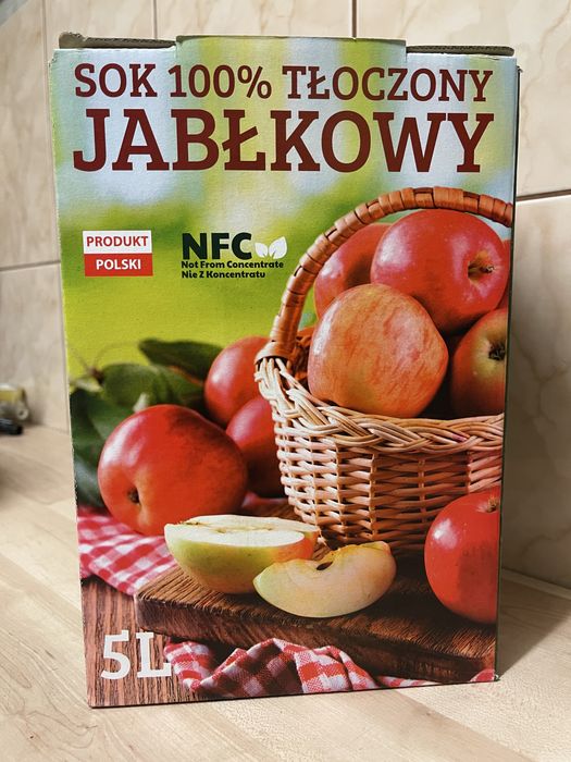 Świeży sok, pasteryzowany, bez dodatku  cukru